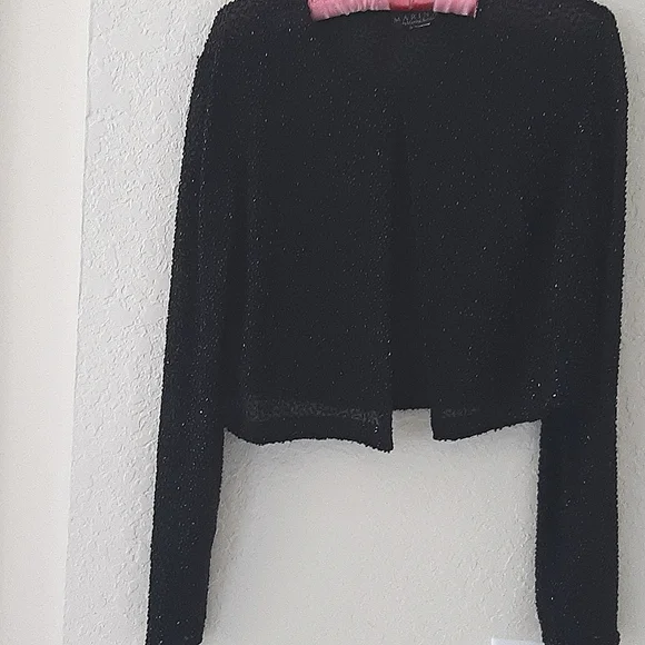 Marina Jackets & Coats | Marina Beaded Black Formal Jacket | Color: Black | Size: M | Lilypetal748's Closet